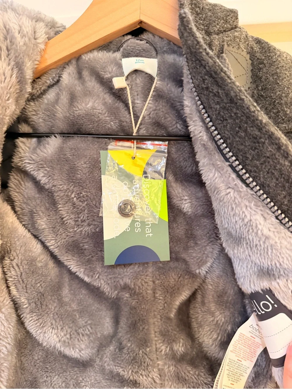 Toddler Hooded Toggle Pea Coat in Charcoal